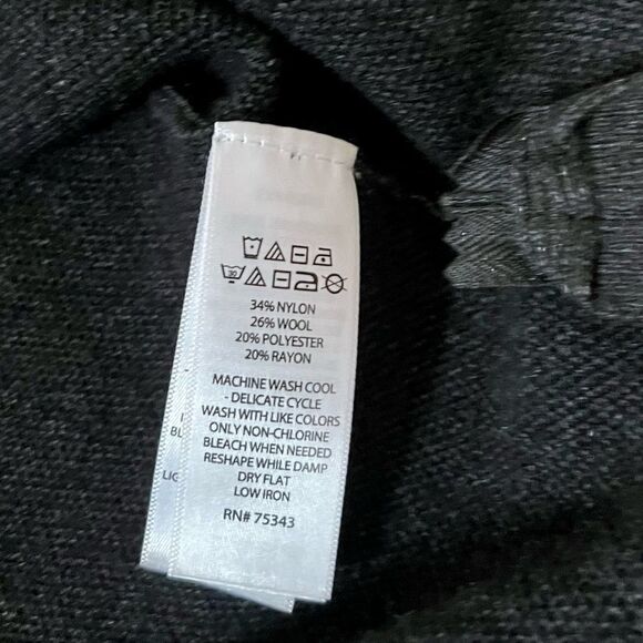 Nanette Lepore 3/4 Sleeve Mock Neck Wool Blend Sweater Dark Gray Size S - Picture 6 of 8